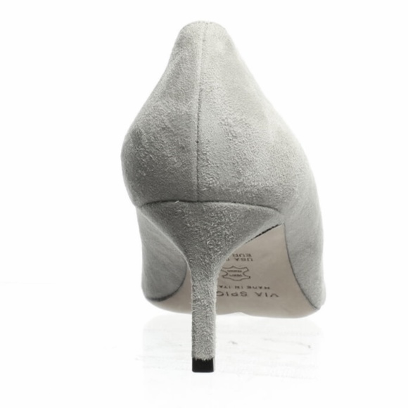 VIA SPIGA NIKOLE 55 LEATHER SUEDE GRAY PUMP HEELS - Picture 10 of 16